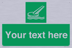 Custom sign safe condition Marine evacuation slide